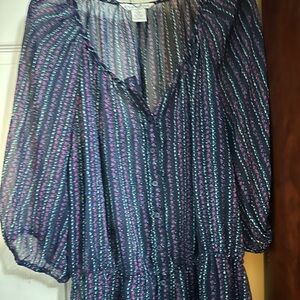 Elegant Multicolor Striped Dress